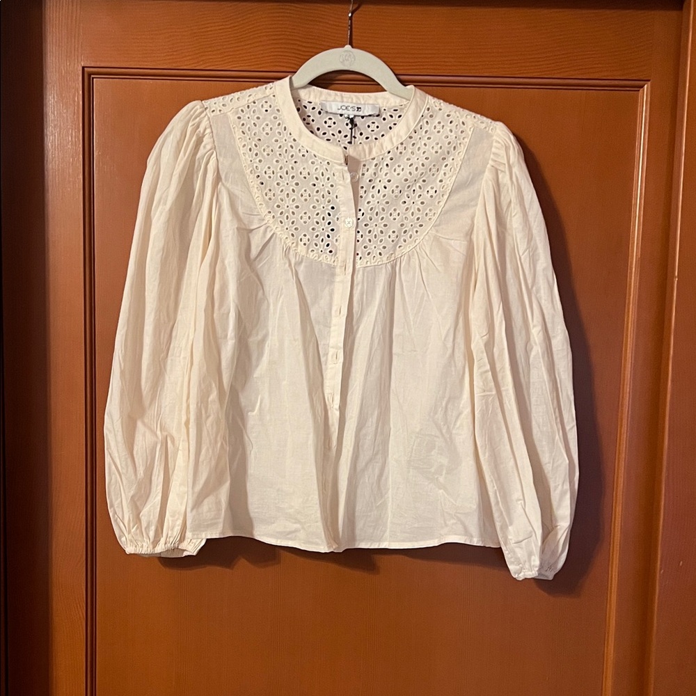 Joe's Jeans Cream Eyelet Blouse